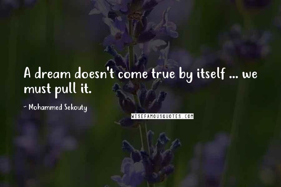 Mohammed Sekouty Quotes: A dream doesn't come true by itself ... we must pull it.