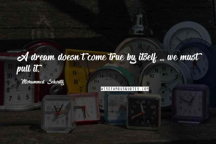 Mohammed Sekouty Quotes: A dream doesn't come true by itself ... we must pull it.