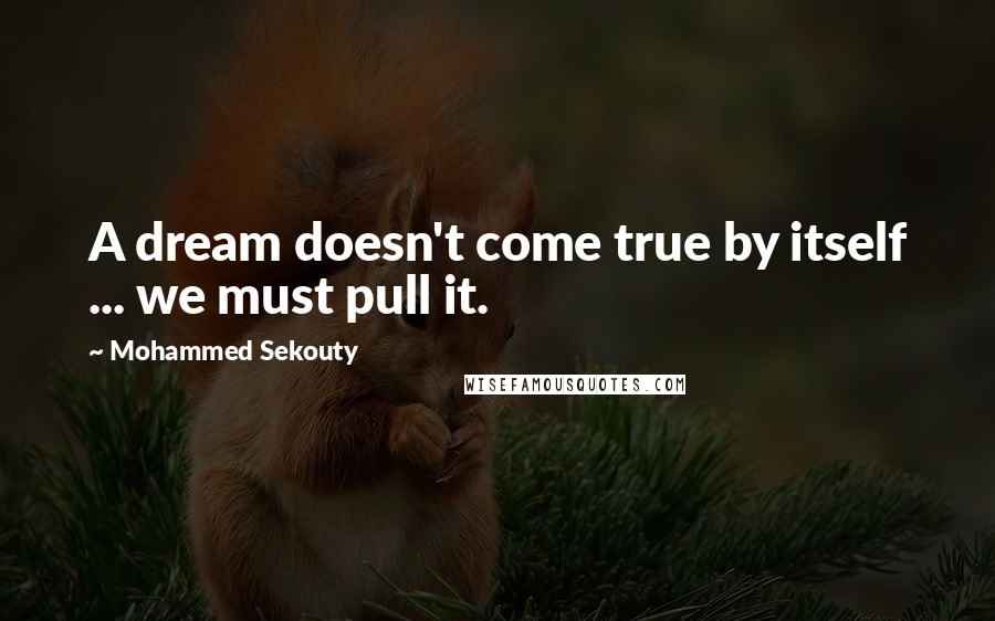 Mohammed Sekouty Quotes: A dream doesn't come true by itself ... we must pull it.