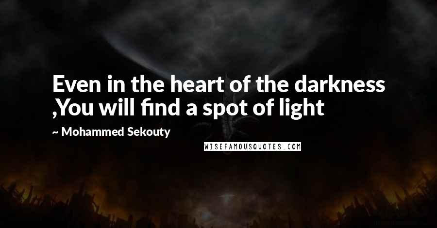 Mohammed Sekouty Quotes: Even in the heart of the darkness ,You will find a spot of light