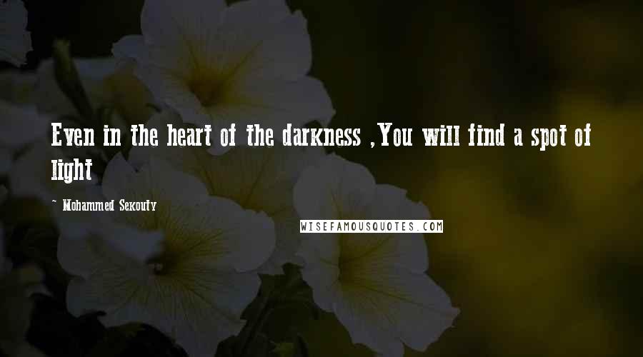 Mohammed Sekouty Quotes: Even in the heart of the darkness ,You will find a spot of light
