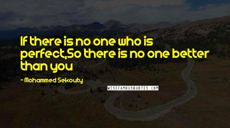 Mohammed Sekouty Quotes: If there is no one who is perfect,So there is no one better than you