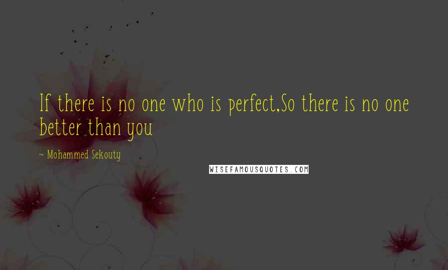 Mohammed Sekouty Quotes: If there is no one who is perfect,So there is no one better than you