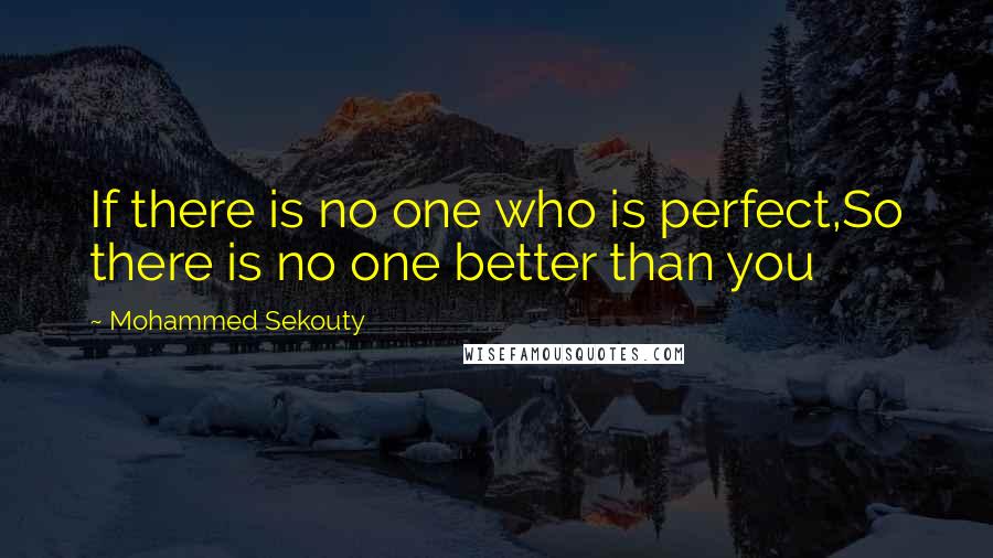 Mohammed Sekouty Quotes: If there is no one who is perfect,So there is no one better than you