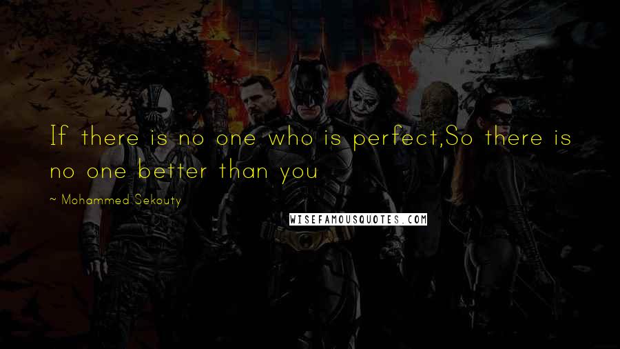 Mohammed Sekouty Quotes: If there is no one who is perfect,So there is no one better than you