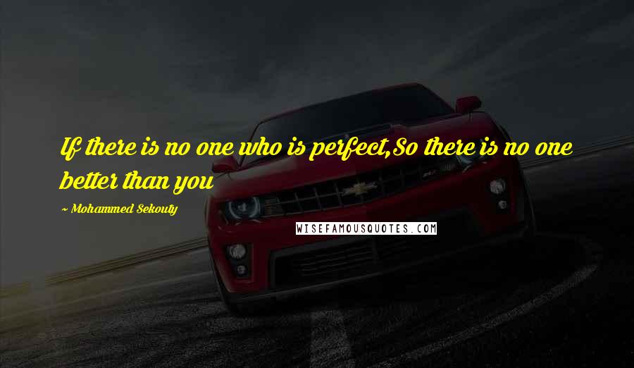 Mohammed Sekouty Quotes: If there is no one who is perfect,So there is no one better than you