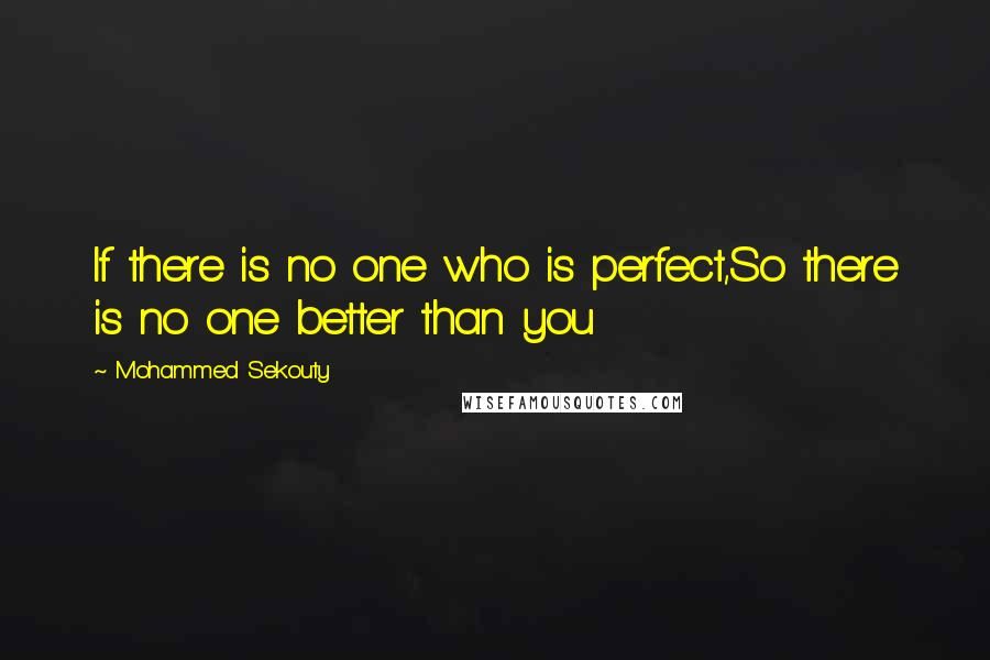 Mohammed Sekouty Quotes: If there is no one who is perfect,So there is no one better than you