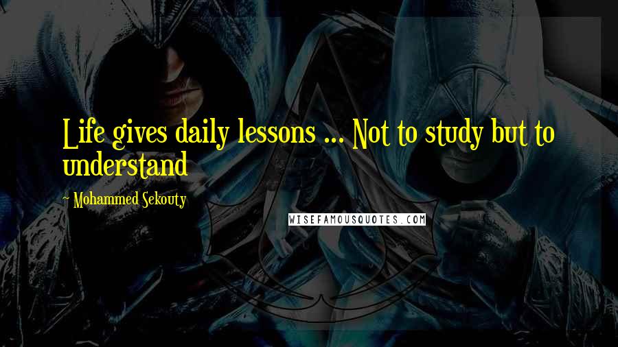 Mohammed Sekouty Quotes: Life gives daily lessons ... Not to study but to understand