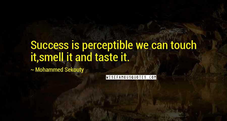 Mohammed Sekouty Quotes: Success is perceptible we can touch it,smell it and taste it.