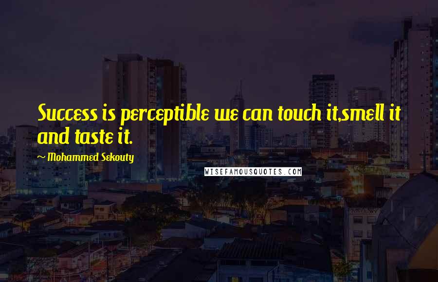 Mohammed Sekouty Quotes: Success is perceptible we can touch it,smell it and taste it.