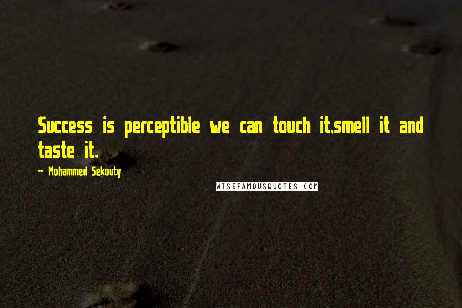 Mohammed Sekouty Quotes: Success is perceptible we can touch it,smell it and taste it.
