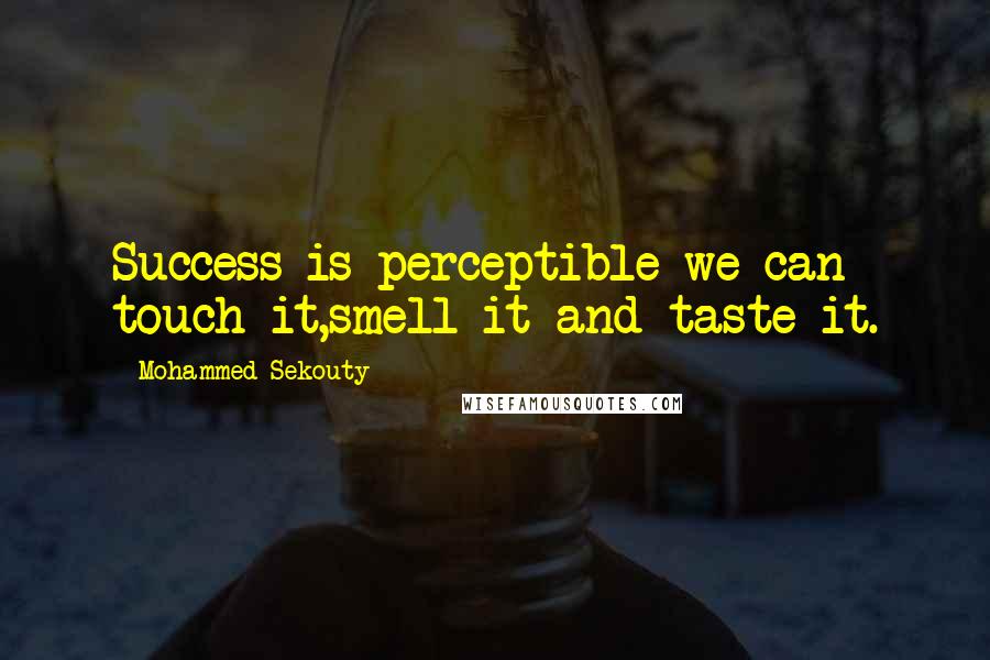 Mohammed Sekouty Quotes: Success is perceptible we can touch it,smell it and taste it.