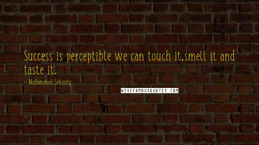 Mohammed Sekouty Quotes: Success is perceptible we can touch it,smell it and taste it.