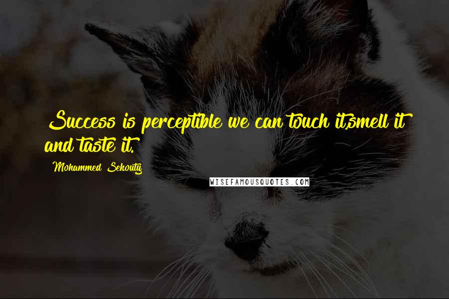 Mohammed Sekouty Quotes: Success is perceptible we can touch it,smell it and taste it.