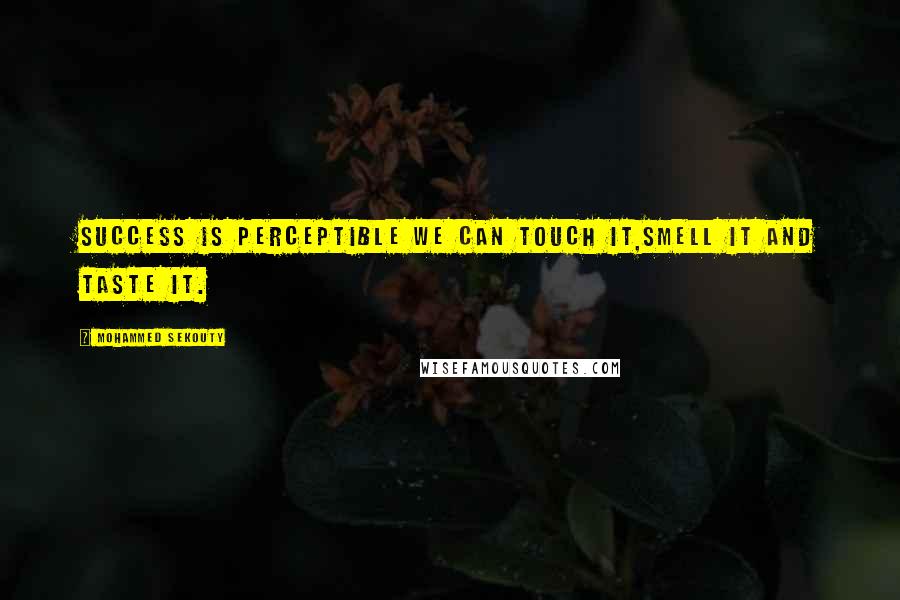 Mohammed Sekouty Quotes: Success is perceptible we can touch it,smell it and taste it.