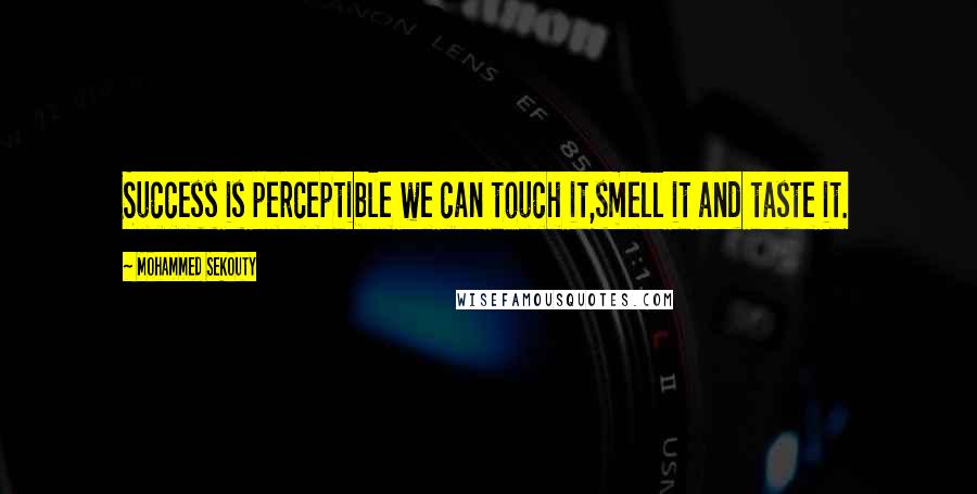 Mohammed Sekouty Quotes: Success is perceptible we can touch it,smell it and taste it.