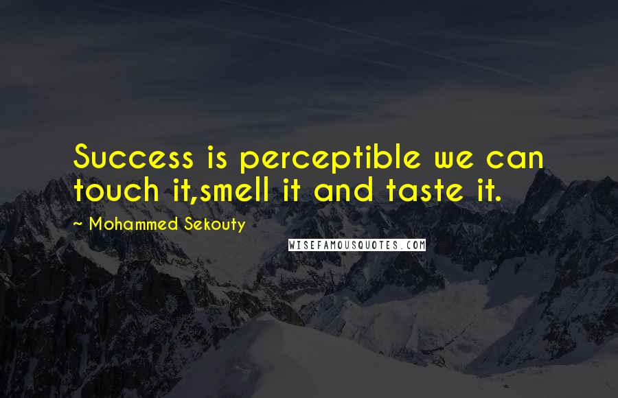 Mohammed Sekouty Quotes: Success is perceptible we can touch it,smell it and taste it.