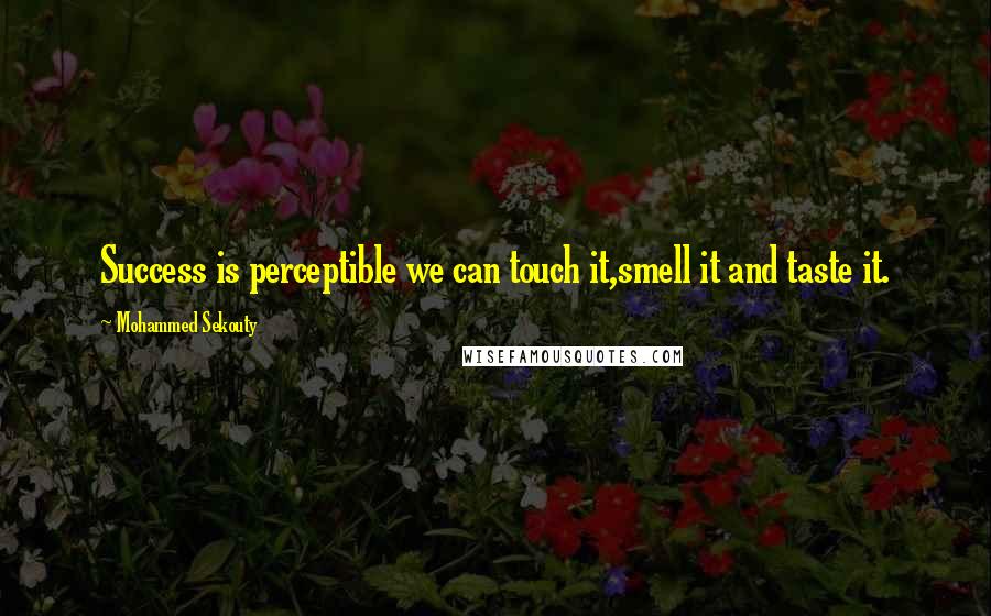 Mohammed Sekouty Quotes: Success is perceptible we can touch it,smell it and taste it.