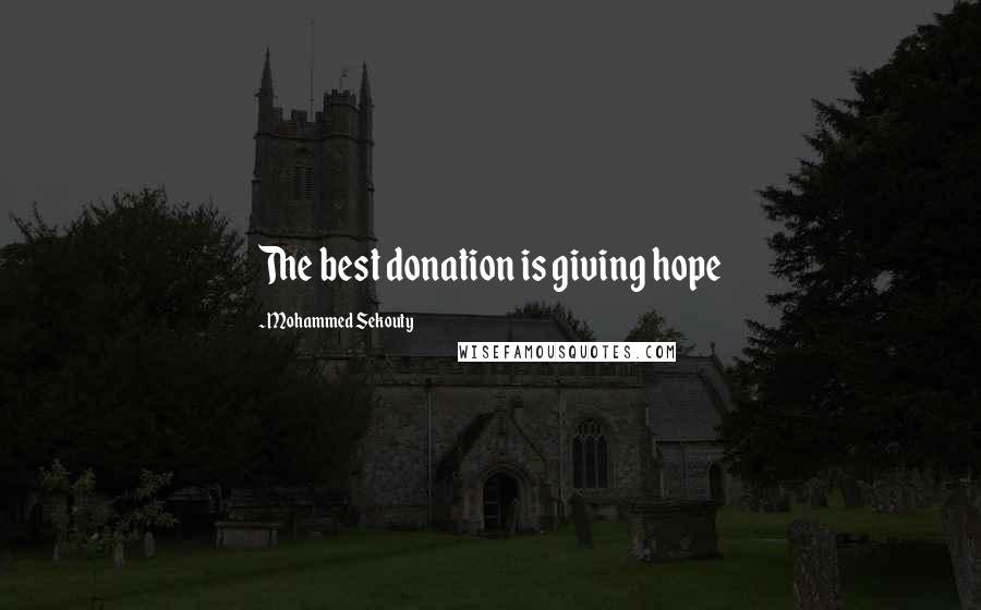 Mohammed Sekouty Quotes: The best donation is giving hope