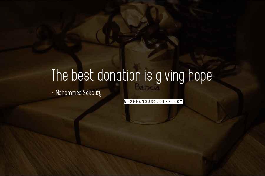 Mohammed Sekouty Quotes: The best donation is giving hope