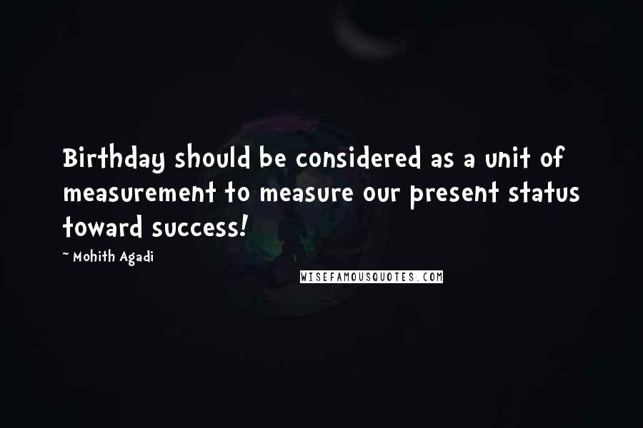 Mohith Agadi Quotes: Birthday should be considered as a unit of measurement to measure our present status toward success!