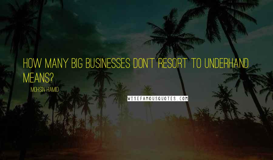 Mohsin Hamid Quotes: How many big businesses don't resort to underhand means?