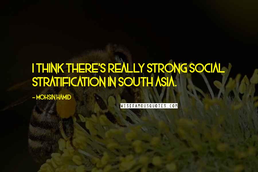 Mohsin Hamid Quotes: I think there's really strong social stratification in South Asia.