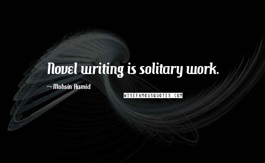 Mohsin Hamid Quotes: Novel writing is solitary work.