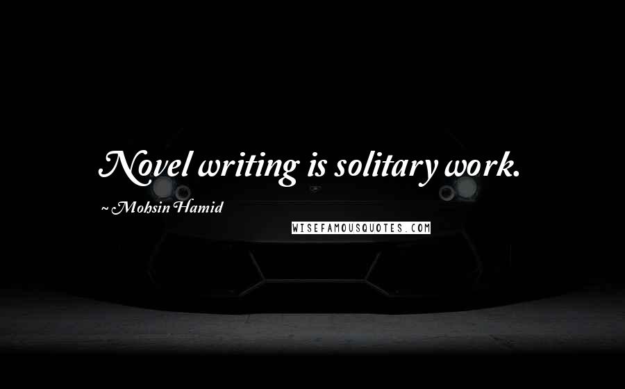 Mohsin Hamid Quotes: Novel writing is solitary work.