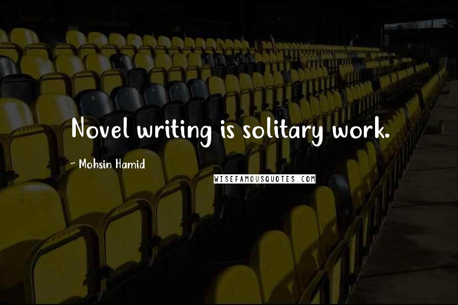 Mohsin Hamid Quotes: Novel writing is solitary work.