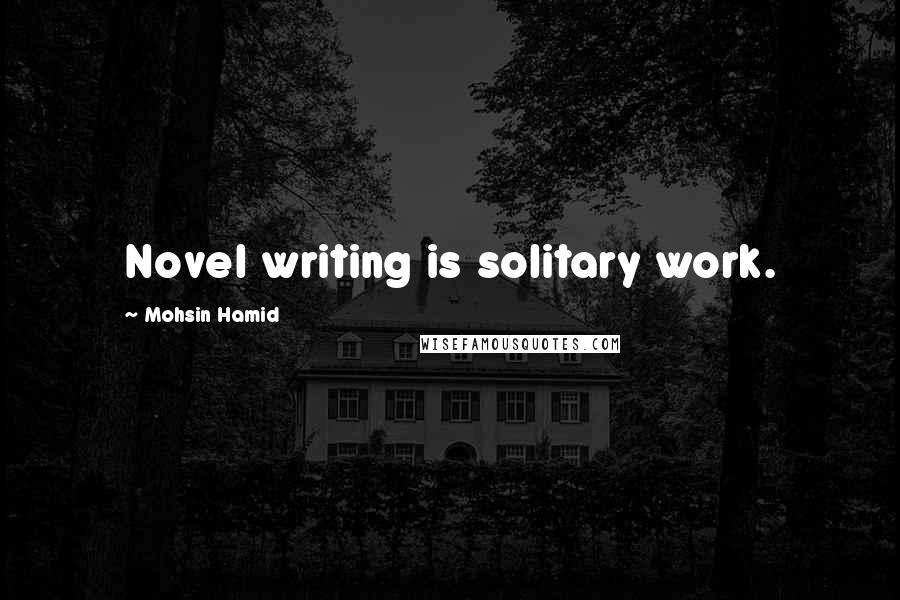 Mohsin Hamid Quotes: Novel writing is solitary work.