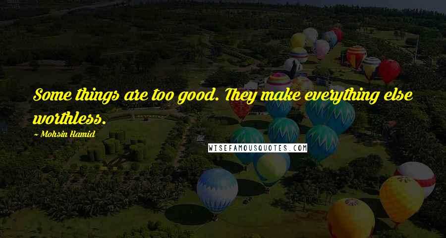 Mohsin Hamid Quotes: Some things are too good. They make everything else worthless.