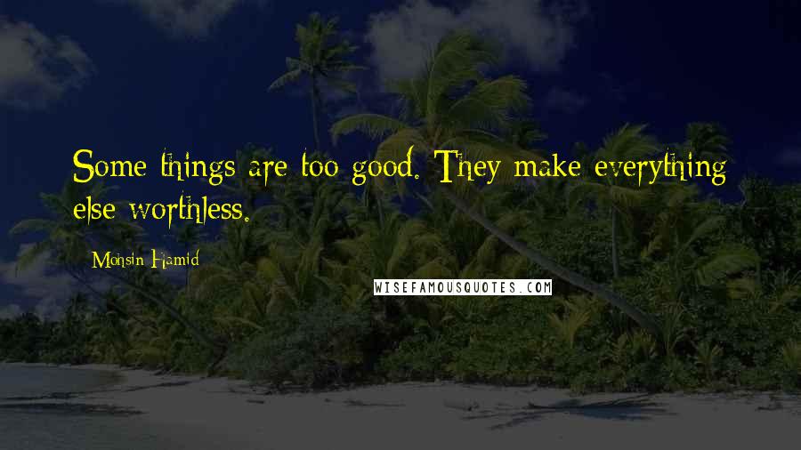 Mohsin Hamid Quotes: Some things are too good. They make everything else worthless.