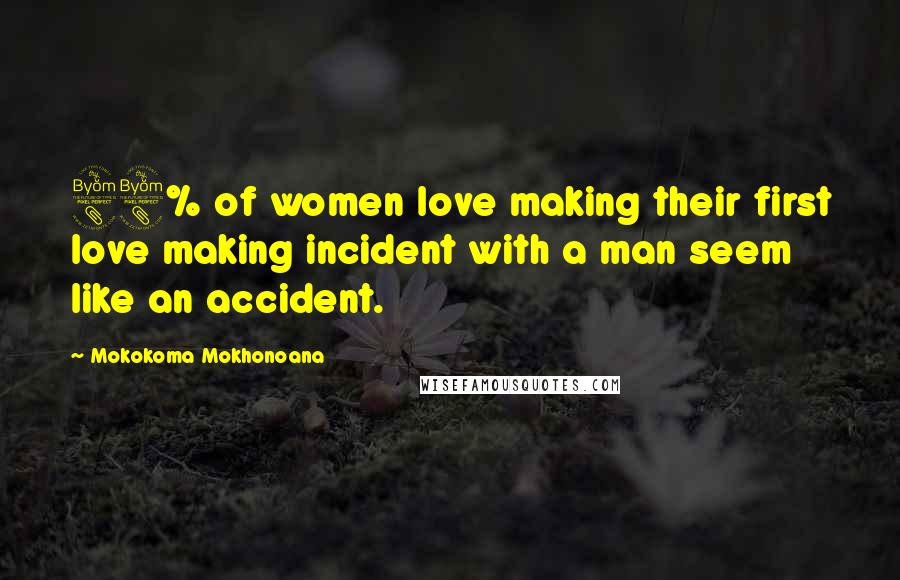 Mokokoma Mokhonoana Quotes: 88% of women love making their first love making incident with a man seem like an accident.