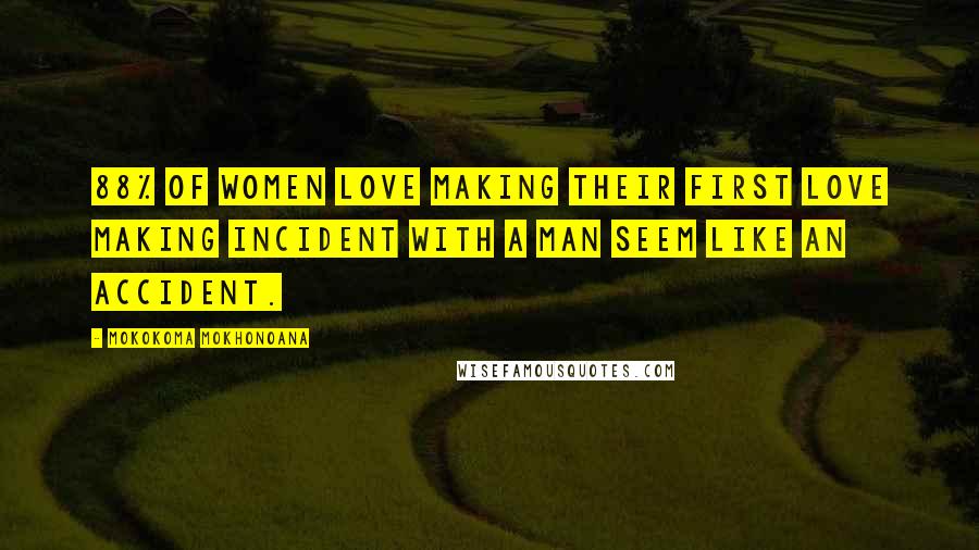 Mokokoma Mokhonoana Quotes: 88% of women love making their first love making incident with a man seem like an accident.