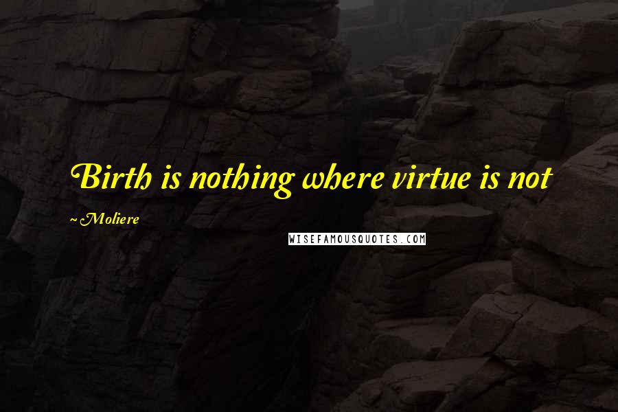 Moliere Quotes: Birth is nothing where virtue is not