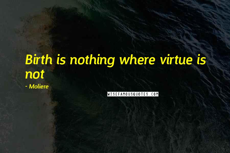 Moliere Quotes: Birth is nothing where virtue is not