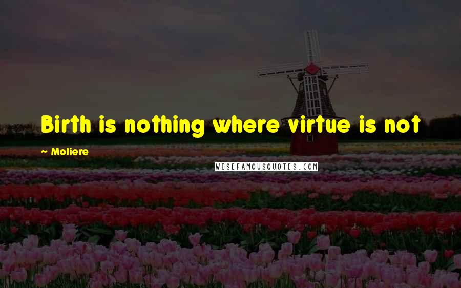 Moliere Quotes: Birth is nothing where virtue is not