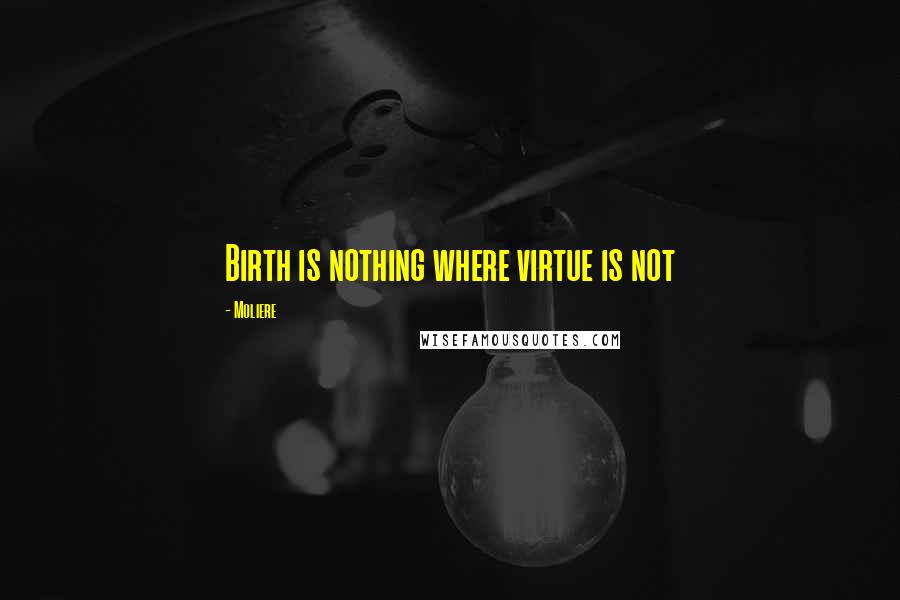 Moliere Quotes: Birth is nothing where virtue is not