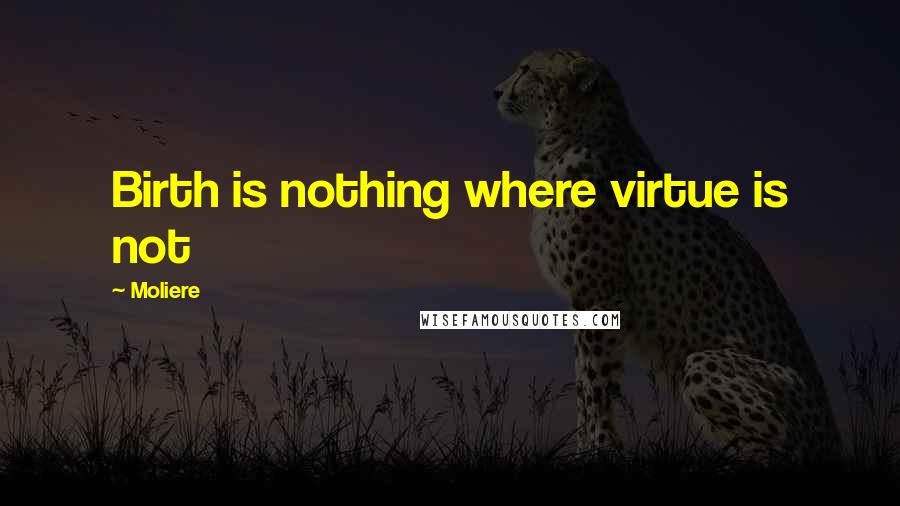 Moliere Quotes: Birth is nothing where virtue is not