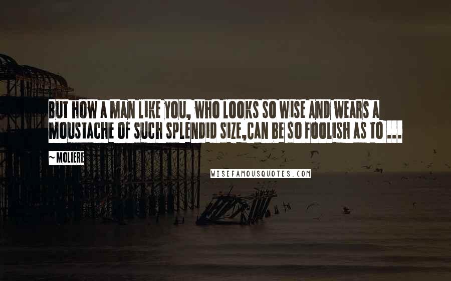 Moliere Quotes: But how a man like you, who looks so wise And wears a moustache of such splendid size,Can be so foolish as to ...