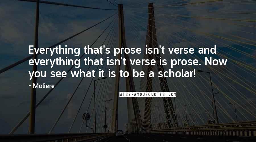 Moliere Quotes: Everything that's prose isn't verse and everything that isn't verse is prose. Now you see what it is to be a scholar!