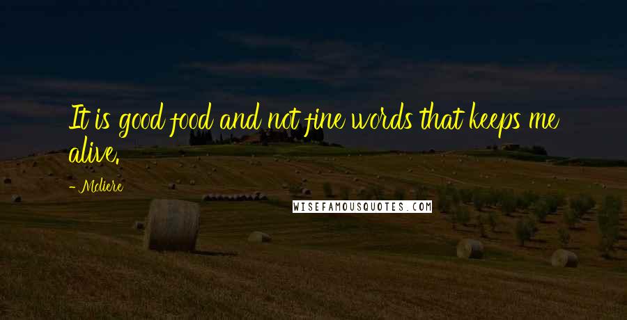 Moliere Quotes: It is good food and not fine words that keeps me alive.