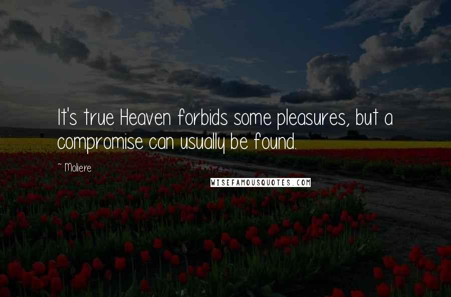 Moliere Quotes: It's true Heaven forbids some pleasures, but a compromise can usually be found.