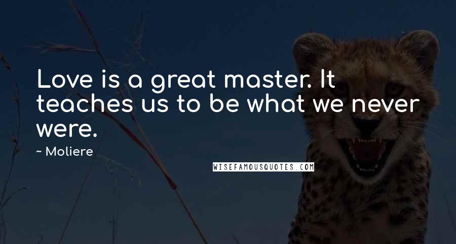 Moliere Quotes: Love is a great master. It teaches us to be what we never were.