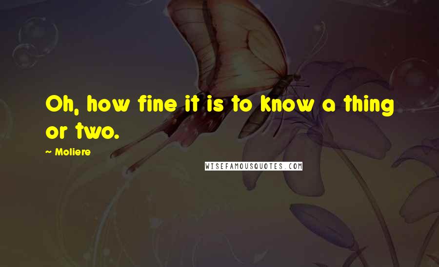 Moliere Quotes: Oh, how fine it is to know a thing or two.