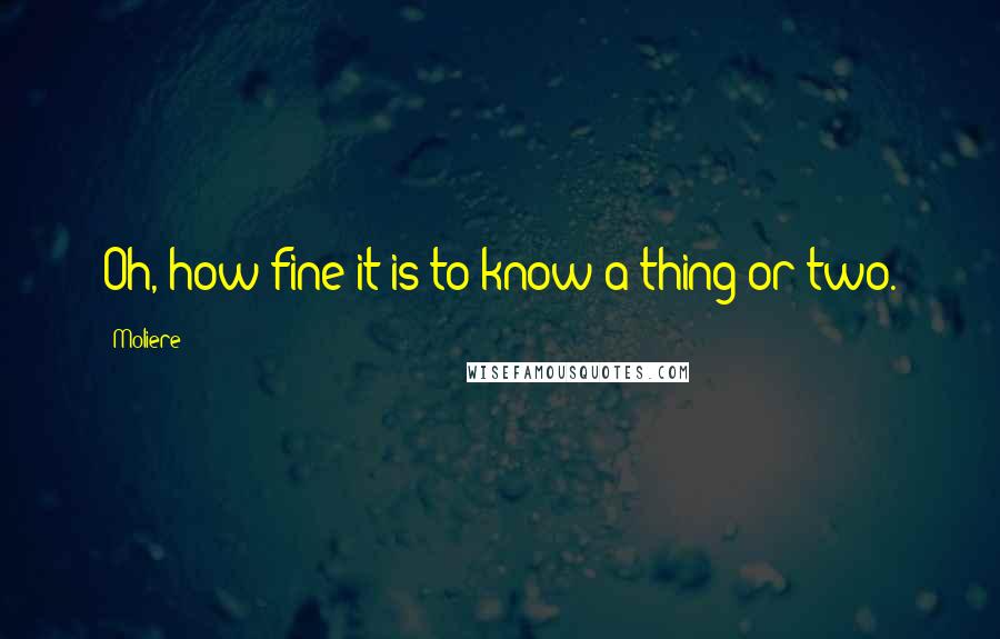 Moliere Quotes: Oh, how fine it is to know a thing or two.