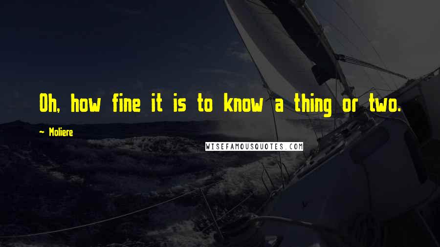 Moliere Quotes: Oh, how fine it is to know a thing or two.