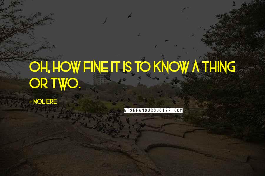 Moliere Quotes: Oh, how fine it is to know a thing or two.