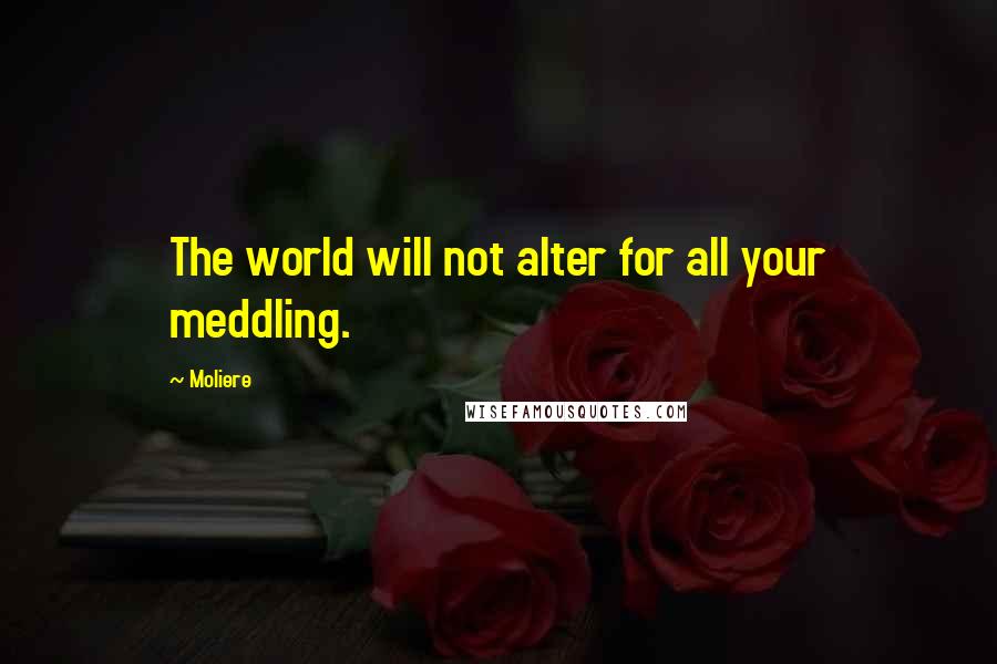 Moliere Quotes: The world will not alter for all your meddling.